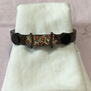 Keep Collective Stella/Dot Leather Bracelet with 3 Charms